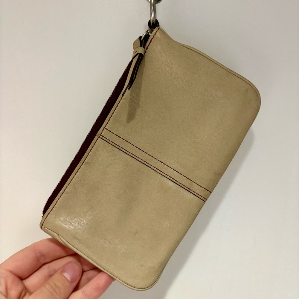 Coach Cream Leather Wristlet - Picture 3 of 9